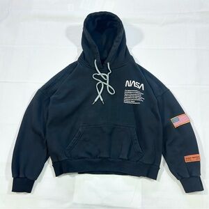 Authentic NASA x Heron Preston Mens 3XL Hoodie Sweatshirt L/S Pullover Black EUC